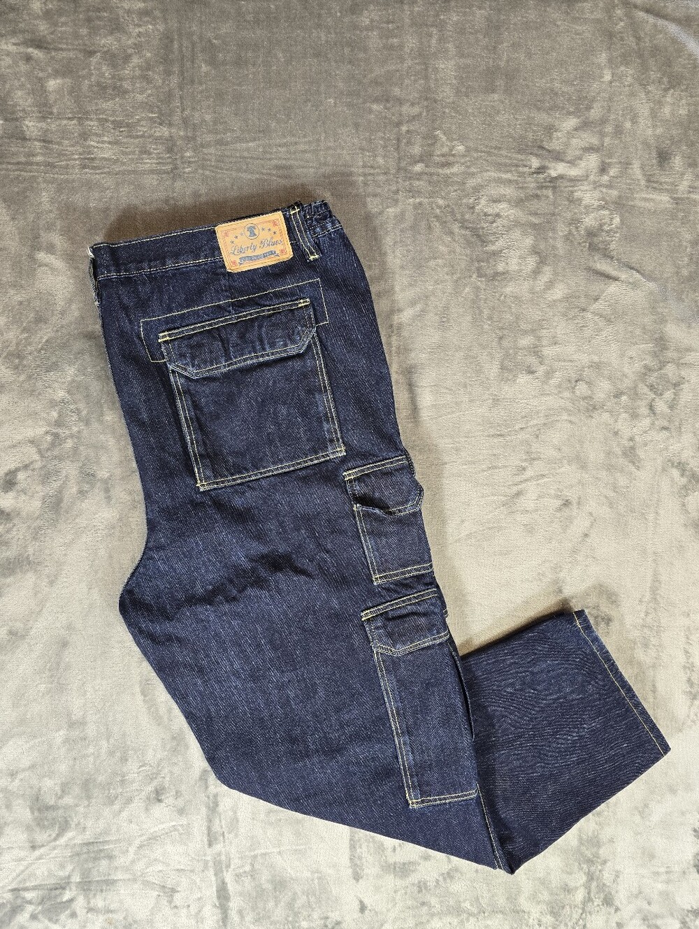 Liberty Blues Jeans Company Cargo Denim Jeans Size 48x30